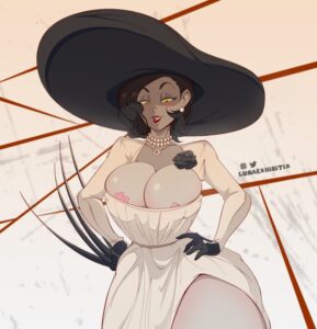 resident-evil-free-sex-art-–-red-lipstick,-hat,-long-claws,-pearl-necklace