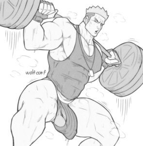 pokemon-game-hentai-–-male,-nintendo,-bulge,-monochrome,-bara,-tank-top