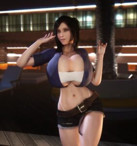 final-fantasy-game-hentai-–-red-eyes,-alternate-hairstyle,-final-fantasy-vii-remake,-clothed-female,-wide-hips,-solo