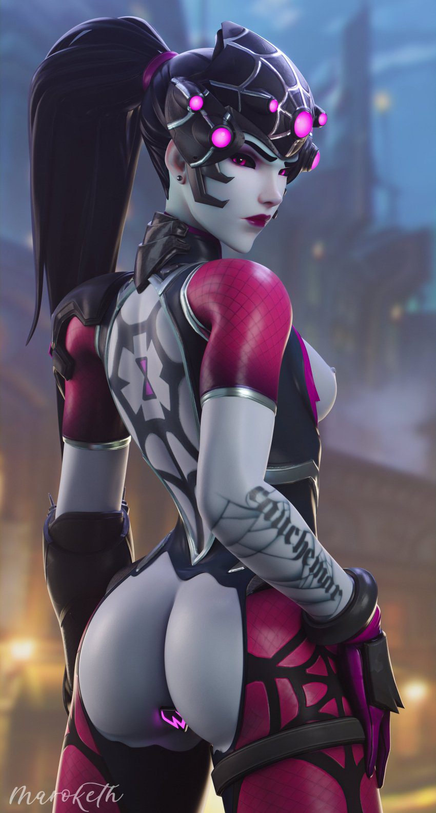 overwatch-hentai-–-ponytail,-buttplug,-widowmaker,-looking-at-viewer