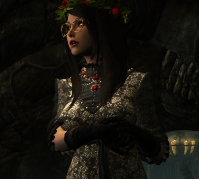 skyrim-rule-–-pearls,-clothing,-vampire,-flower-in-hair,-fully-clothed-female,-female-only,-clothed-female