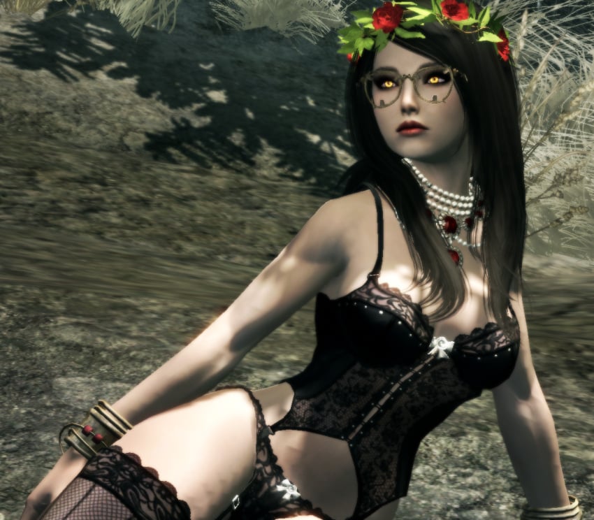 skyrim-xxx-art-–-panties,-laurel-crown,-flower-crown,-long-stockings,-thighhighs