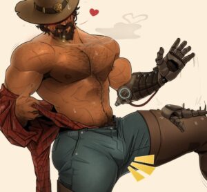 overwatch-porn-–-cowboy-hat,-armpit-hair,-overwatch-eard,-hairy-chest,-male-nipples