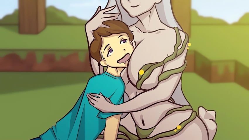 irongolem-hentai-xxx,-steve-hentai-xxx-–-face-on-breast,-size-difference,-ls,-smile,-skimpy,-vines