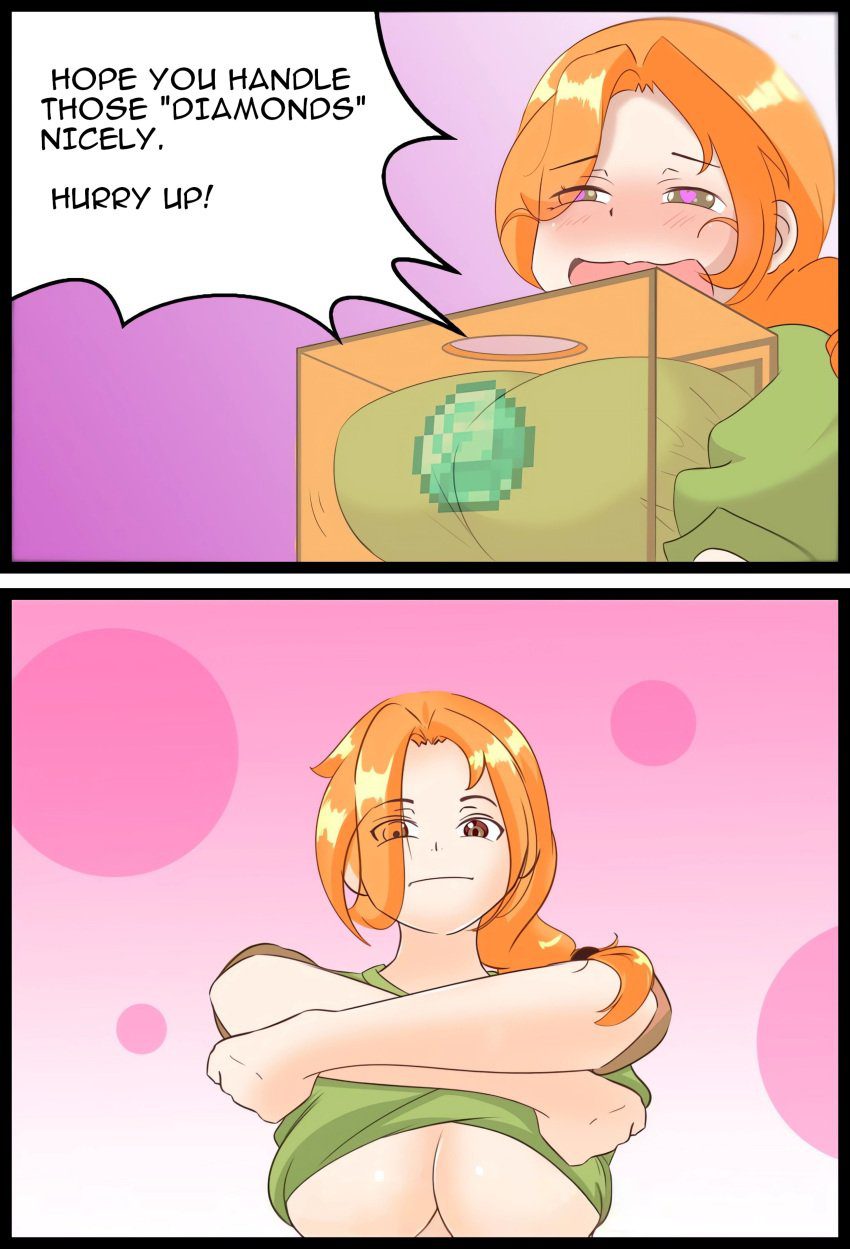 alex-hentai-xxx-–-orange-hair,-green-eyes,-looking-at-viewer,-ginger,-shirt-lift,-clothing,-ginger-hair