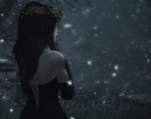 skyrim-rule-–-flowers-in-hair,-female,-white-girl,-flower-on-head,-royalty,-snow