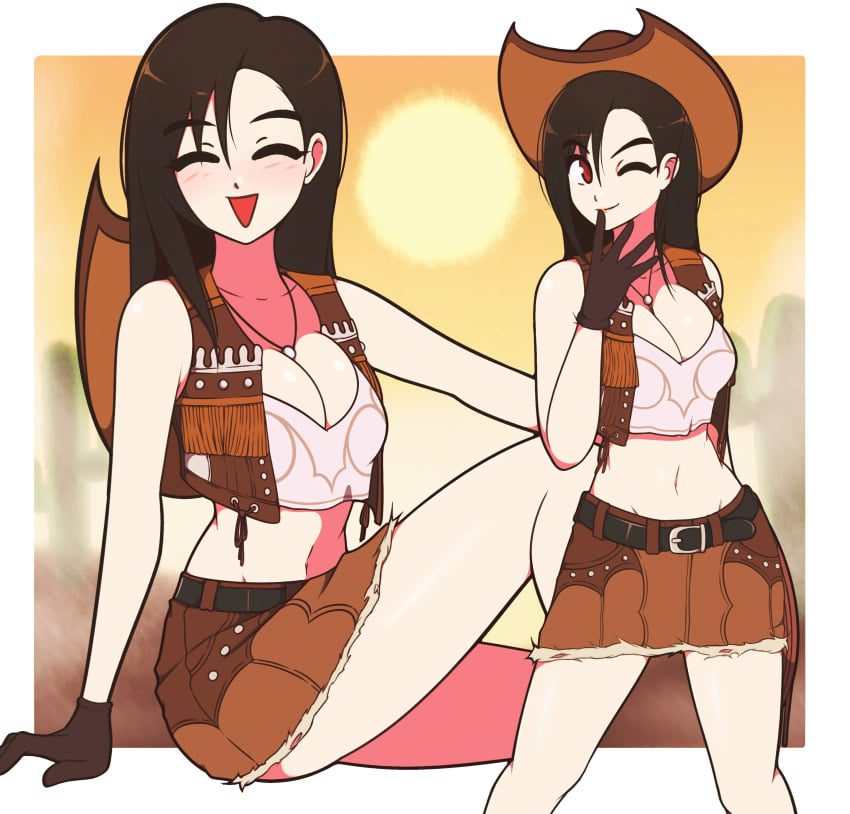 final-fantasy-hot-hentai-–-black-hair,-short-skirt,-naval,-tifa-lockhart,-skirt,-cowgirl-outfit