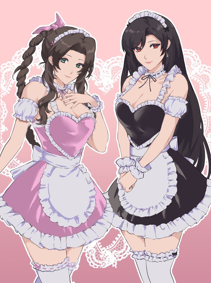 final-fantasy-game-porn-–-breasts,-brown-hair,-maid,-braid,-aerith-gainsborough,-black-hair