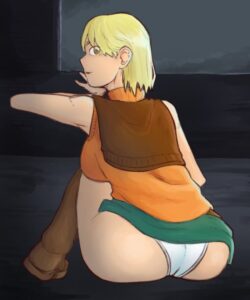 resident-evil-sex-art-–-blonde-female,-resident-evil-make,-looking-at-viewer,-visible-panties,-ass,-pantsu,-female-only