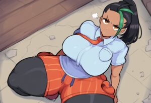nemona-sex-art-–-dark-skinned-female,-school-uniform,-thick-thighs,-huge-breasts,-pokemon-sv