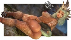 final-fantasy-sex-art-–-wide-hips,-dark-skinned-female,-big-ass,-tribal-tattoo,-feline-humanoid