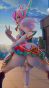 league-of-legends-rule-porn-–-rooftop,-looking-at-viewer,-breasts,-lifting-skirt,-xayah,-futa-only