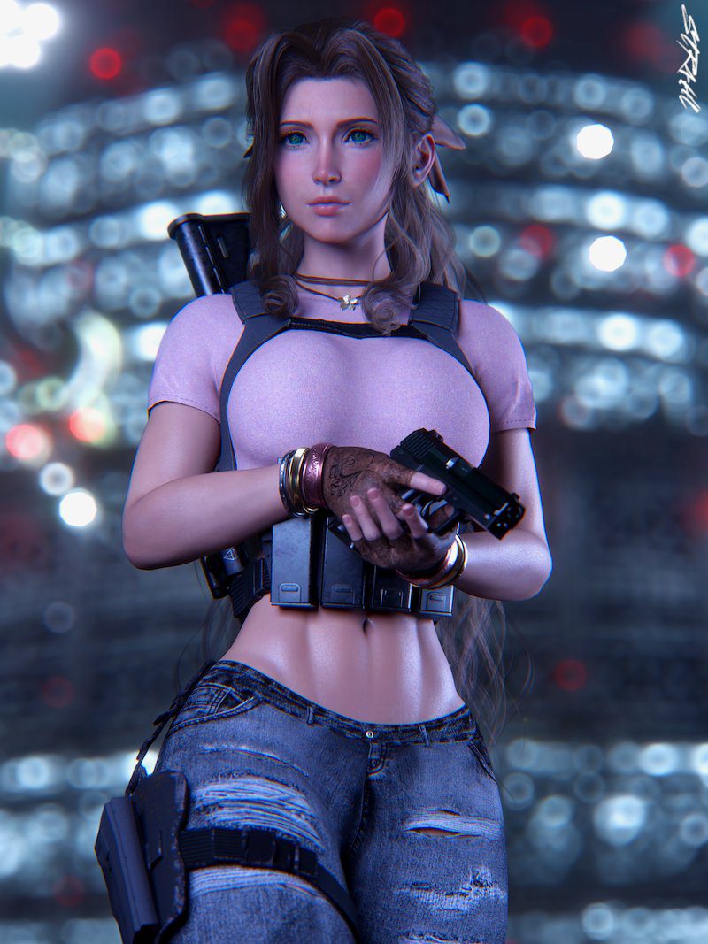 final-fantasy-game-porn-–-torn-clothes,-aerith-gainsborough,-pink-topwear,-trigger-discipline