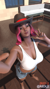 fortnite-rule-xxx-–-peace-sign,-blender,-dark-skin,-hat,-female