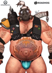 overwatch-free-sex-art-–-male-only,-gay,-roadhog,-male,-mask,-bulge