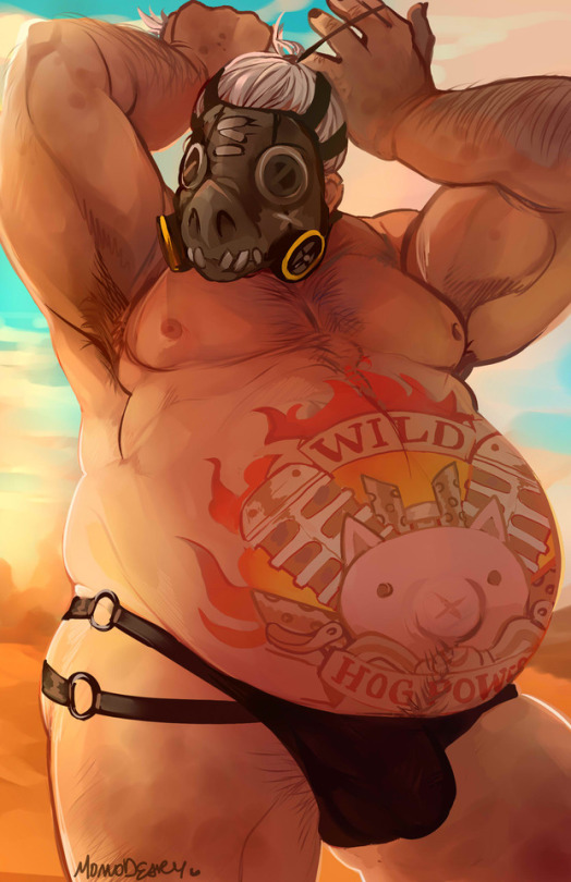 overwatch-game-porn-–-momodeary,-solo,-overweight,-roadhog,-tattoo,-male