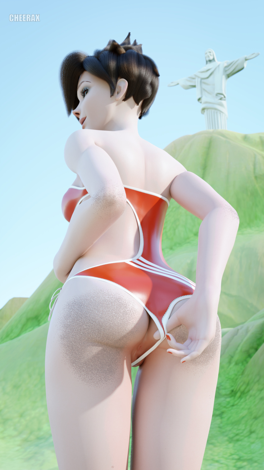overwatch-game-hentai-–-stylized,-one-piece-swimsuit,-solo-female,-tracer,-black-hair,-artist-name