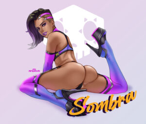 overwatch-sex-art-–-looking-back,-purple-lipstick,-female-only,-dark-skinned-female,-thick-thighs