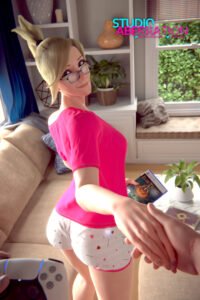 overwatch-game-porn-–-wholesome,-blonde-hair,-eyewear,-gamer-girl