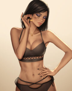 overwatch-xxx-art-–-dark-skinned-female,-busty,-posing,-solo-focus,-female,-alternate-breast-size