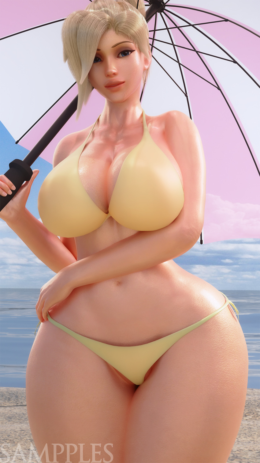 overwatch-game-hentai-–-solo,-holding-umbrella,-umbrella,-smile,-large-breasts,-looking-at-viewer.
