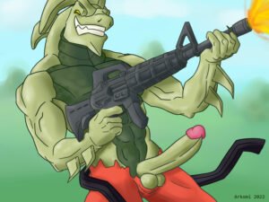 hybrid-game-porn-–-reptile,-muscular-male,-male-only,-fortnite:-battle-royale,-erection