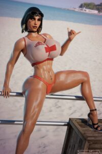 overwatch-free-sex-art-–-high-heels,-muscular-female,-big-breasts,-swimsuit