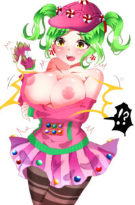 zoey-hot-hentai-–-hat,-breast-expansion,-open-mouth,-twintails,-!?,-green-hair