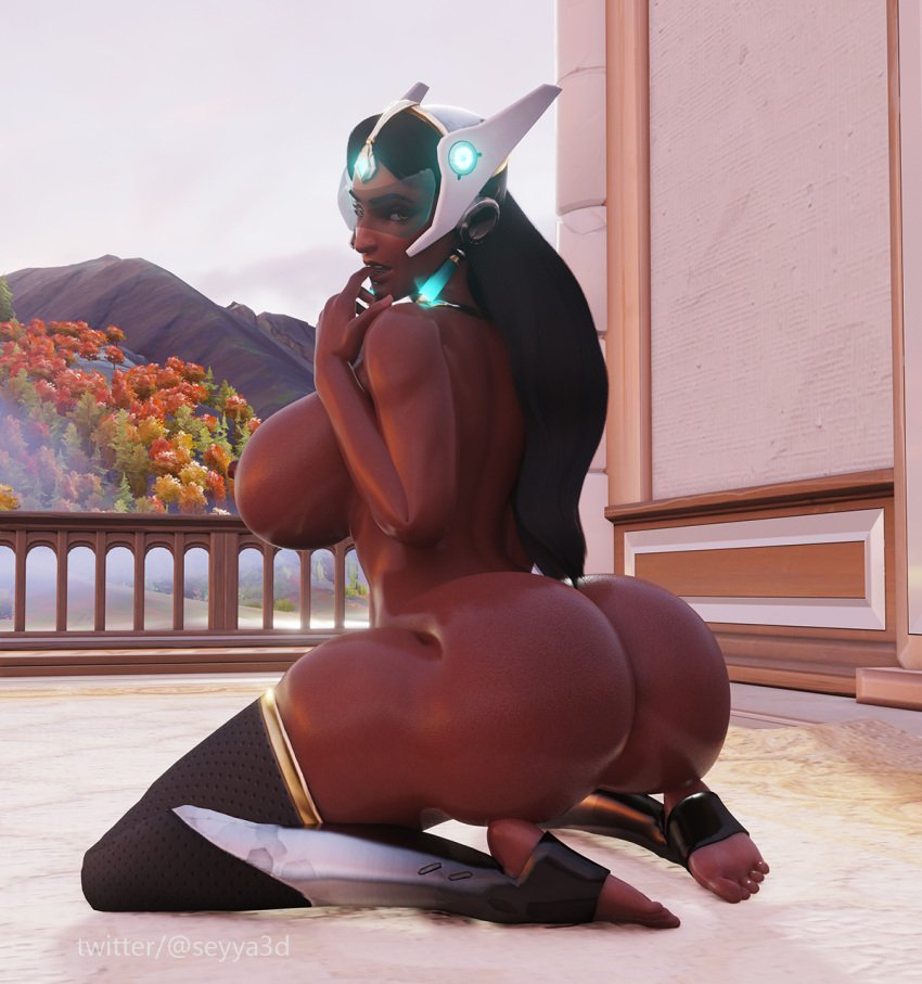 overwatch-game-porn-–-dark-skin,-black-hair,-symmetra,-ls,-seyya