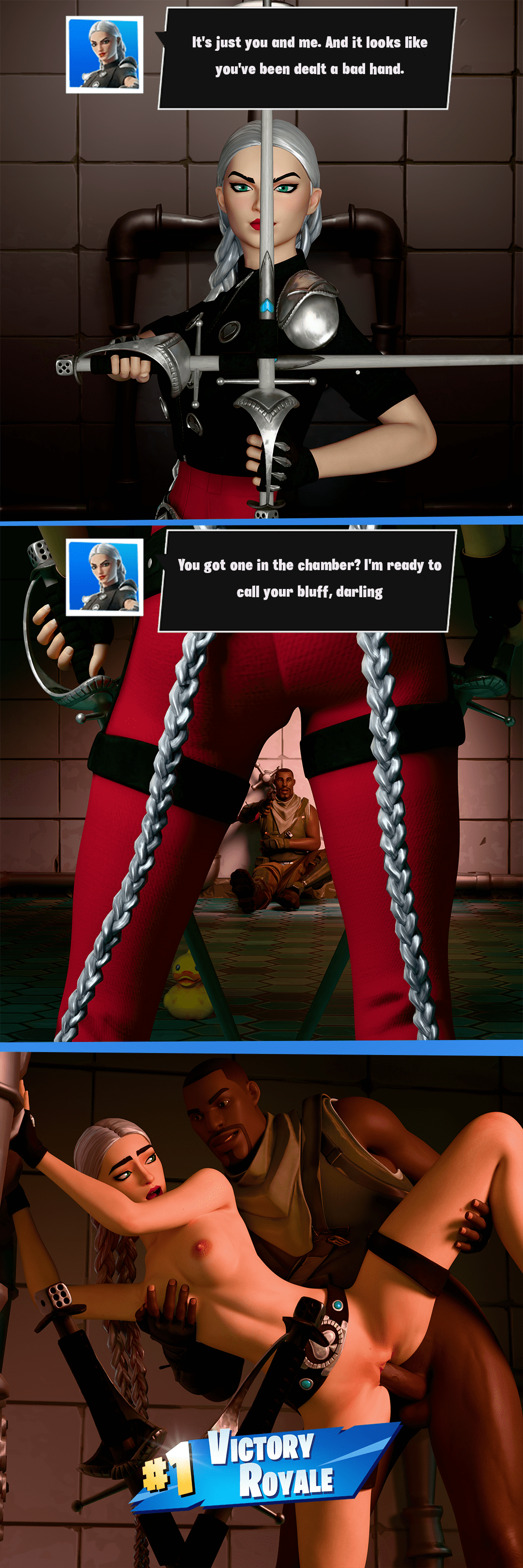 Cassidyquinn Hentai Art - dark-skinned male, 1female, white hair, swords, ponytail file 0f1e6b7cfabedb67e78631e980be3e9d