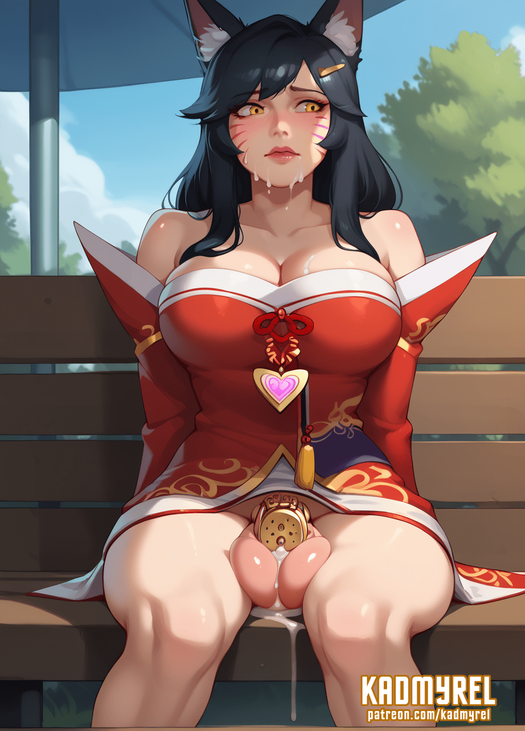 League Of Legends Xxx Art - ahri, chastity device, public, penis between legs, chastity, gold eyes, sweat file 189d36301337f892458d31b1b4a28c15