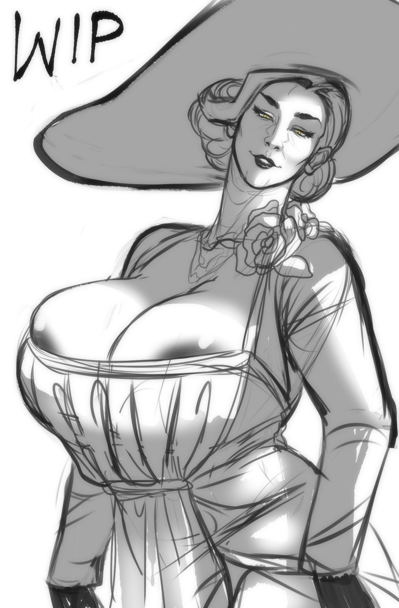 Resident Evil Rule - huge breasts, areola slip, 1girls, solo, tagme (artist), areolae, cleavage file 1c7cac2f5f7b242f0913f239007346d5