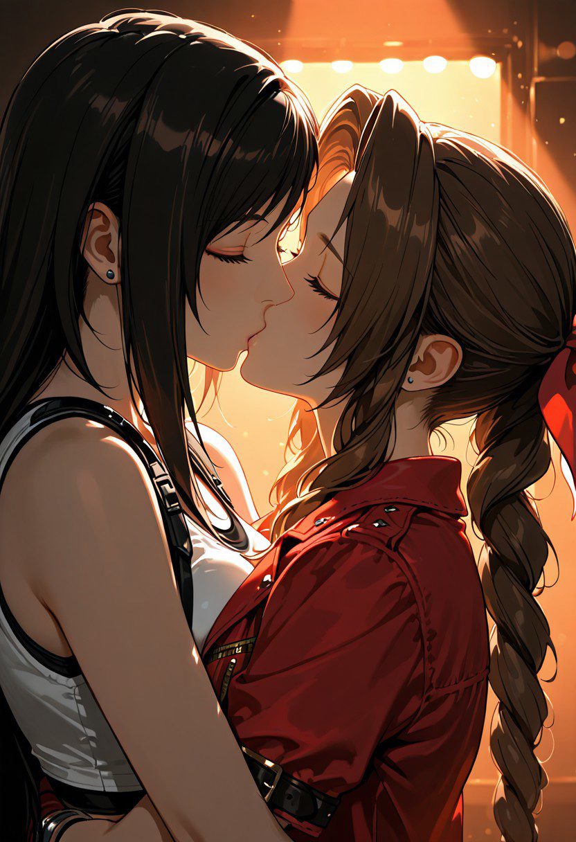 Final Fantasy Free Sex Art - kissing, kissing, yuri, ai generated, final fantasy vii remake file 1ed72315156f2b94f0113388d711d1be