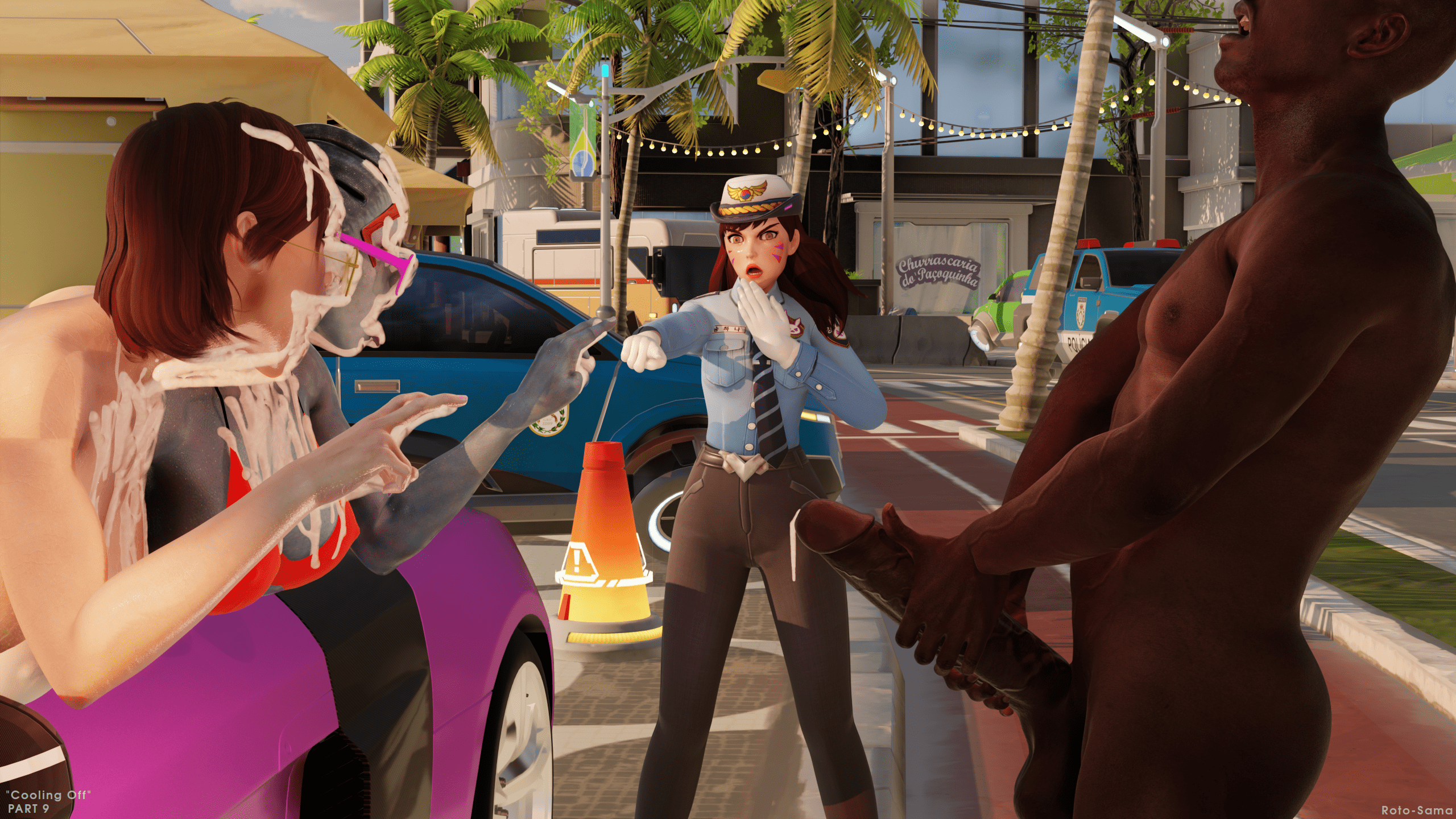 Overwatch Rule - clothed female, bikini, big lips, cum in mouth, clothed, cum on hand file 2299faa9c6f3cfcf55c15cb165394de3