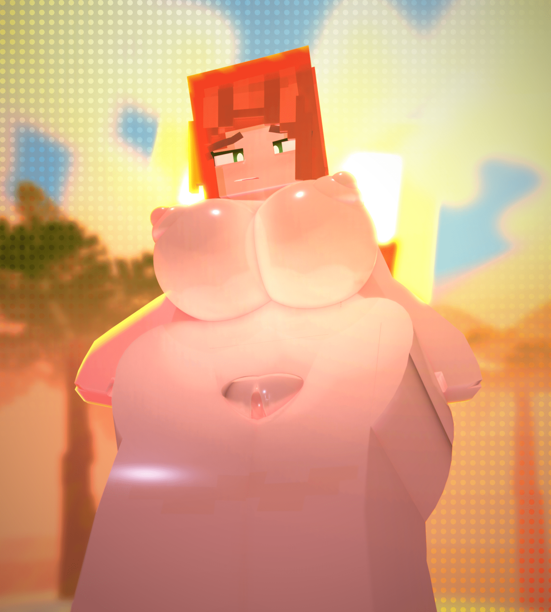 Minecraft Hentai Art - cheyenne quinn, pussy, orange hair, looking down at viewer file 2315b3db1d51f09a73ecb9a74161d847