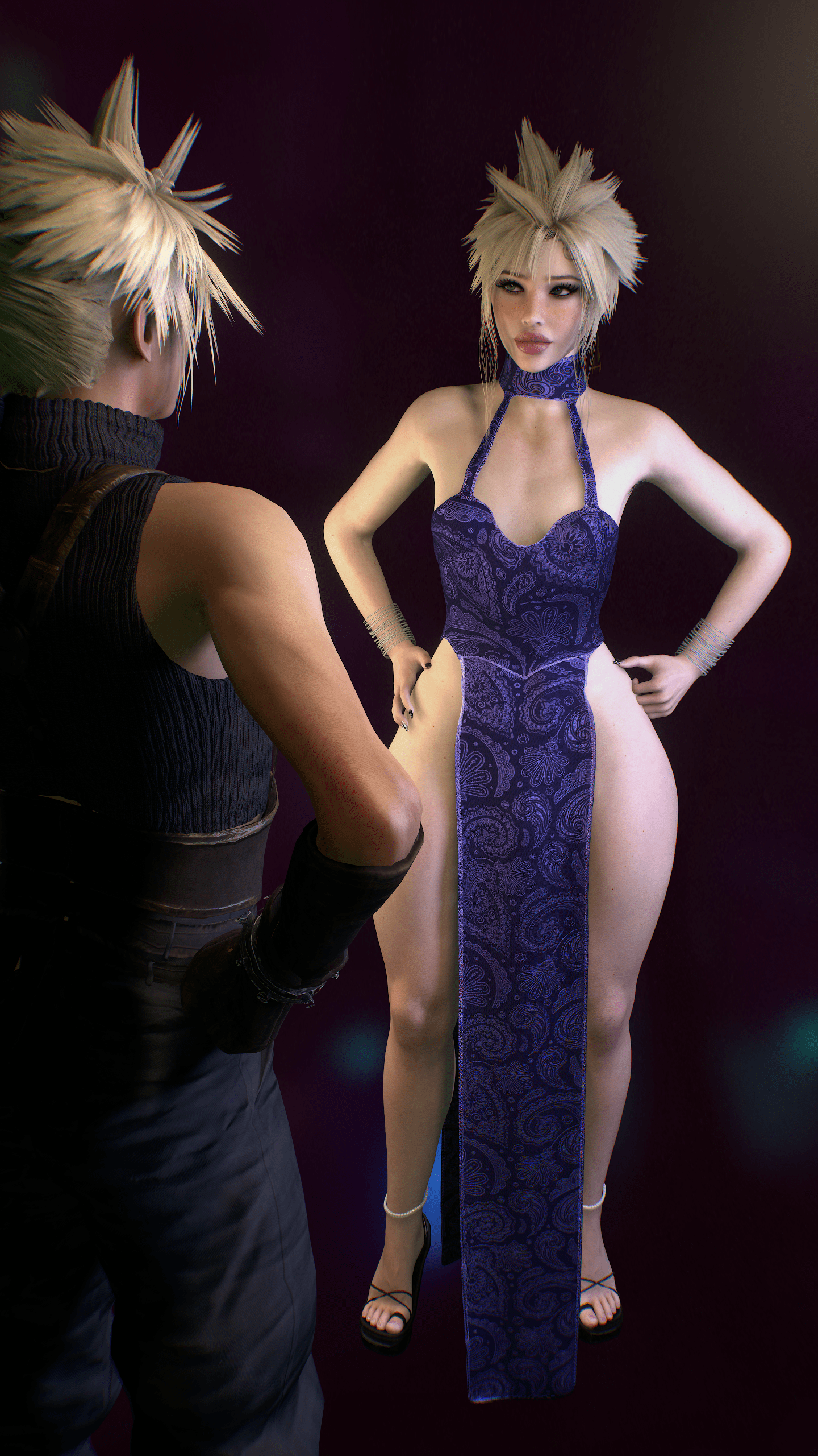 Final Fantasy Hentai - male, anklet, freckles on face, blue dress, 3d file 294c5078e88b1ddc40e6c68c6d5a5b5c