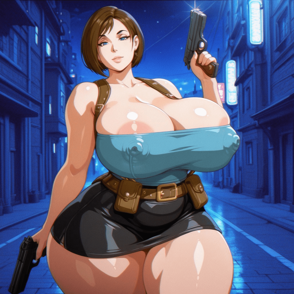 Resident Evil Porn - huge breasts, angelauxes (ai generated), holding weapon, capcom file 35c6f990c9baed109145e0220a1d3e41
