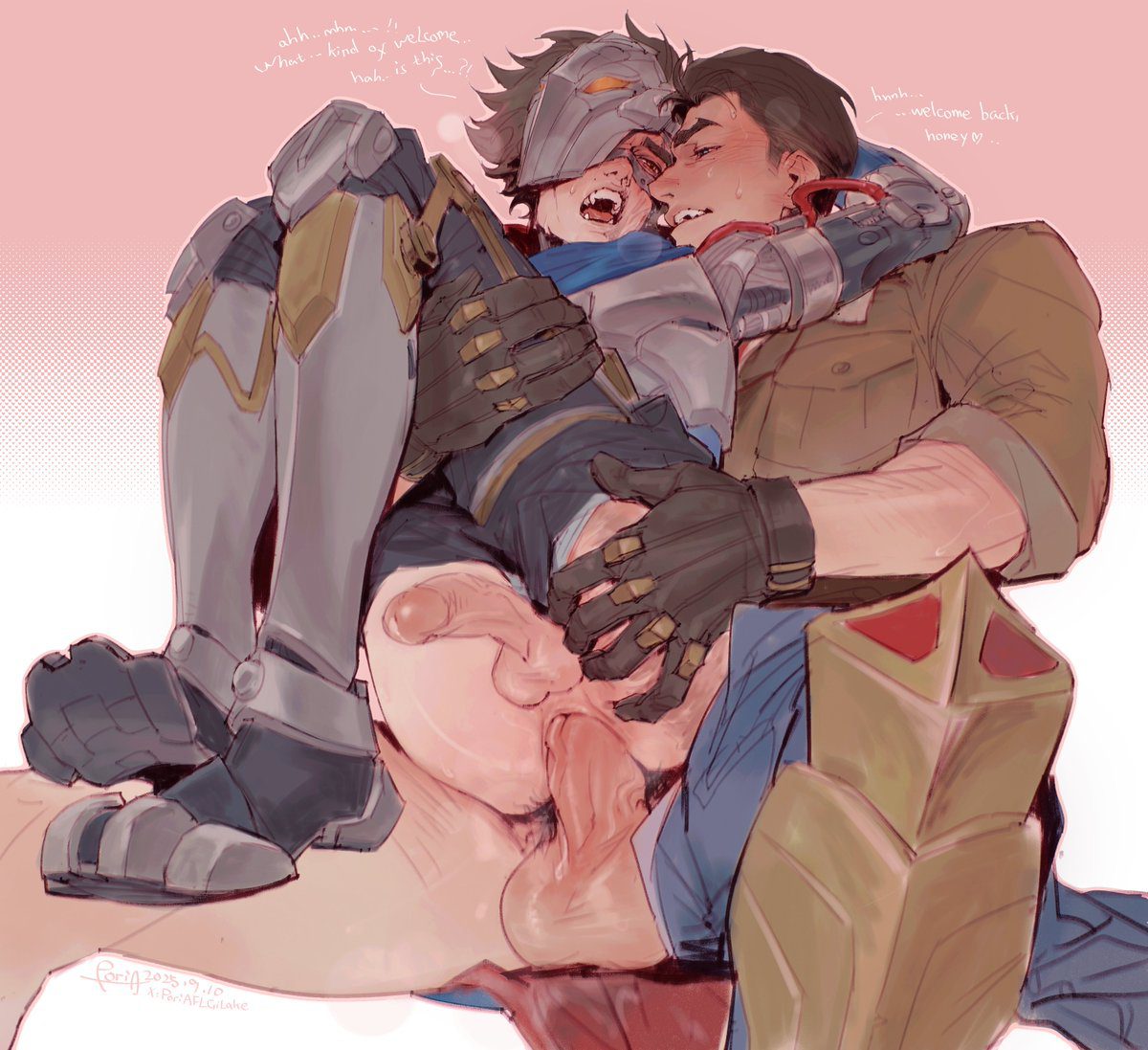 Viktor Hentai Art - muscular, teeth, clothed male partially nude male, sweating file 364b6c008bed348871048efd09398000