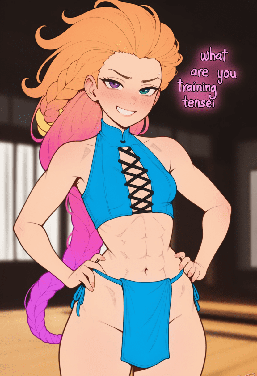 Zoe Hentai - ninja girl, training room, ai generated, skimpy clothes file 367358d46fce9e8da0be53a2b31b3ea8