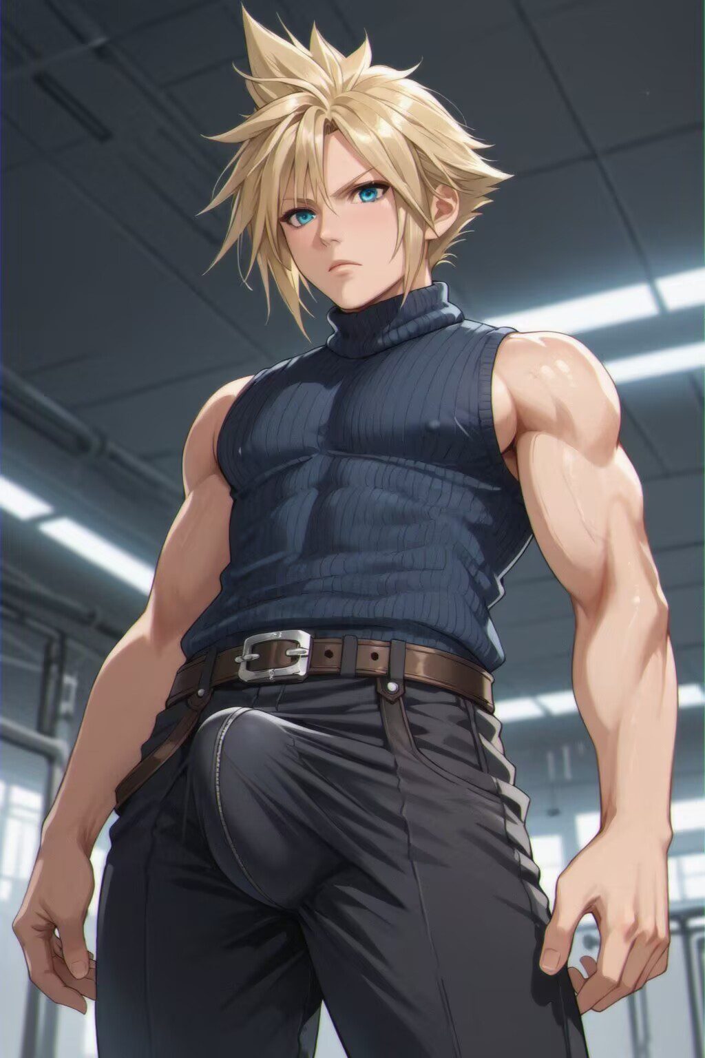 Final Fantasy Hentai Art - male, blue eyes, muscular, ai generated, final fantasy vii file 39cab94d09e4263ad7916520994895eb