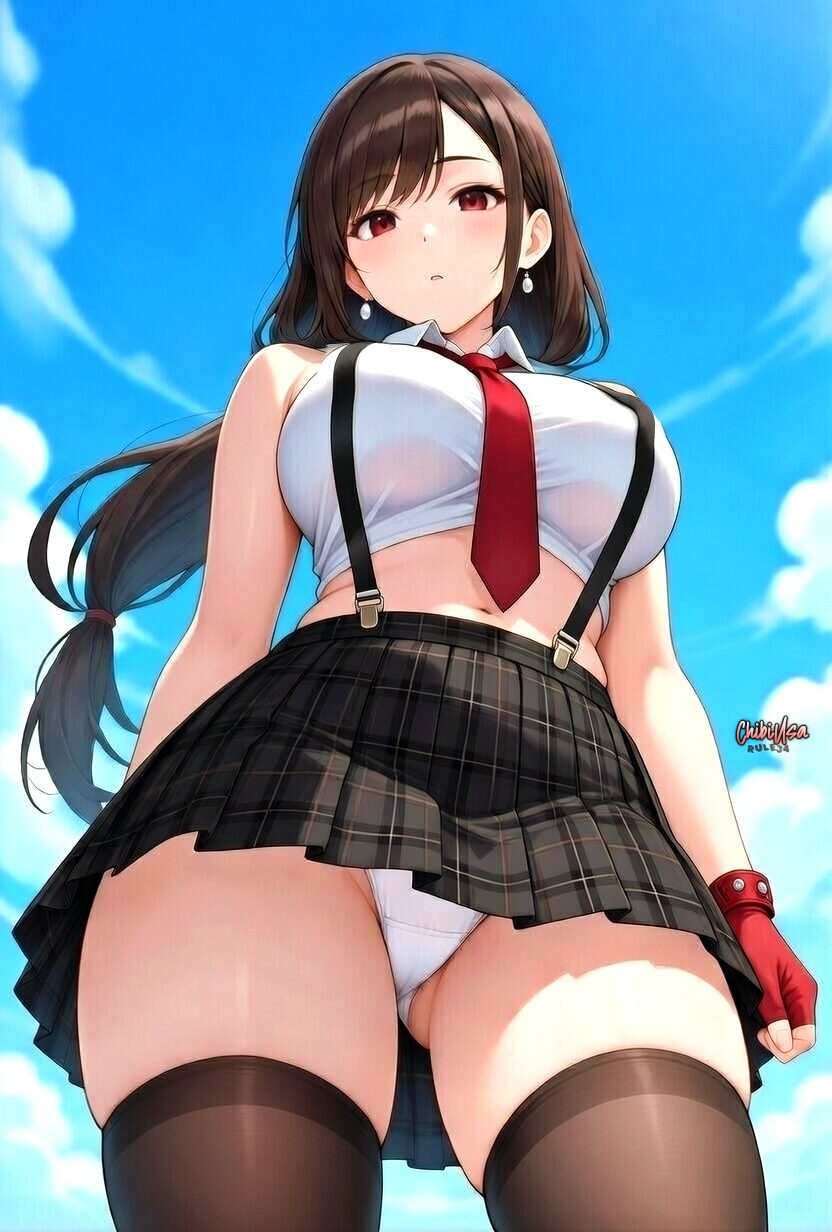 Final Fantasy Porn - large breasts, outfit reference, black hair, suspenders, final fantasy vii remake, final fantasy vii file 39cacd9e4142f2538f4b716dce765f90