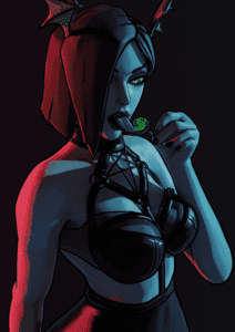 Viper Porn - female, cleavage, solo, sucking, 3d, red hair