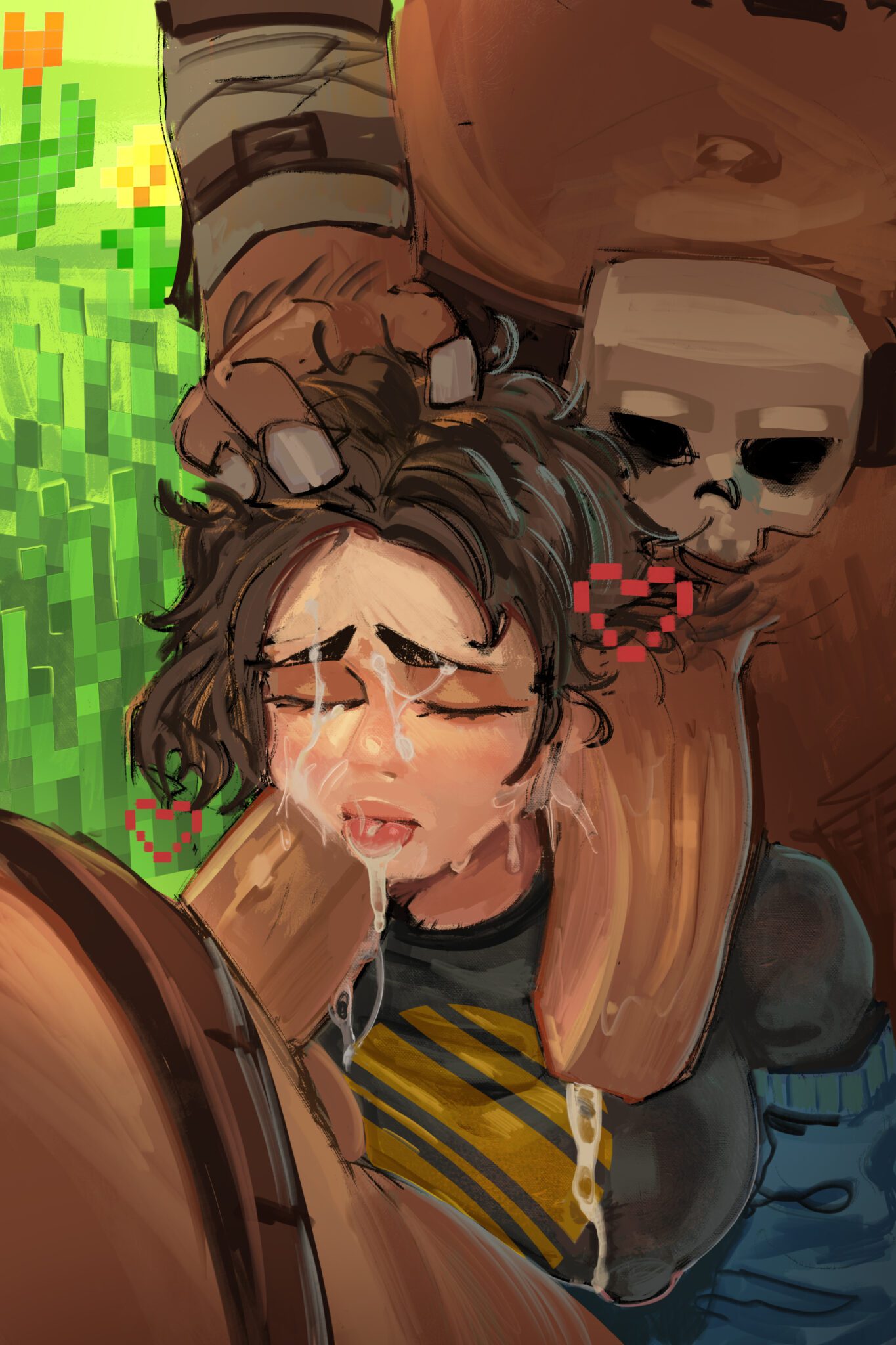 Hoglin Free Sex Art - cum, closed eyes, black hair, clothing, 1girl2boys, natalie (a minecraft movie) file 4a9e3a8d878884c892b621867021d9fc scaled