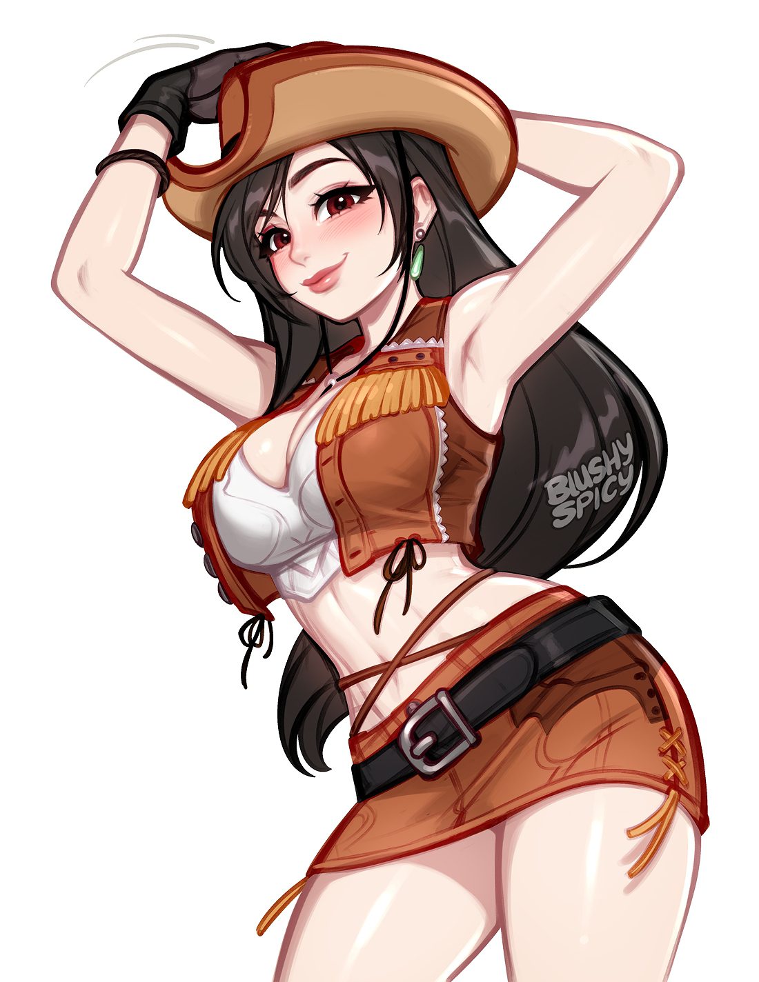 Final Fantasy Xxx Art - final fantasy vii remake, black gloves, blush, final fantasy vii, armpits, vest file 4eed75a0966dcd085a58b2b447c6381c