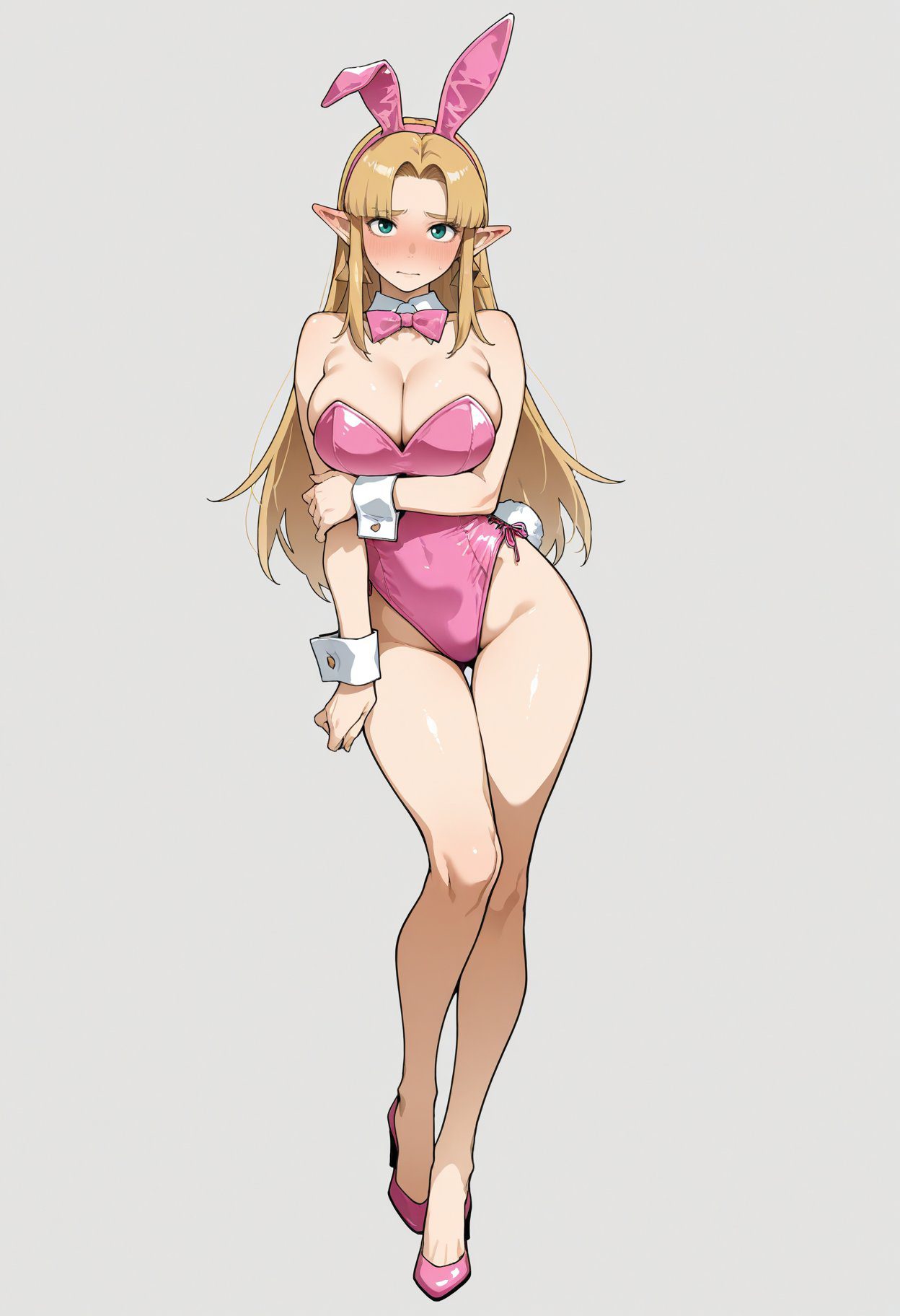 The Legend Of Zelda Game Porn - pink leotard, tail, covered navel, strapless leotard, simple background, standing, ai generated file 52fd9f3cda8a23aac4e2695fb04f3913