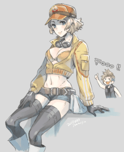 Final Fantasy  Hentai Xxx - hentai, shorts, female focus, black gloves, bare midriff