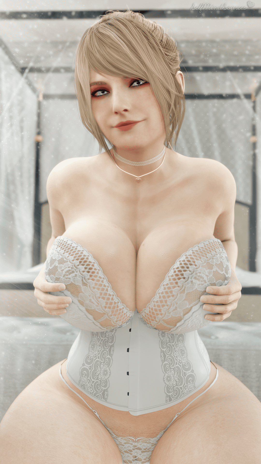 Resident Evil Game Porn - curvy body, see-through, blush, ashley graham (ella freya), smile, squeezing breasts, blonde female file 55e5e57a0638bd55282951aa235cff63