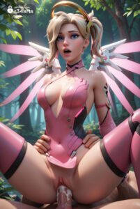 Mercy Hentai - blue eyes, dress, pink gloves, medium breasts, 1girls, testicles file 5cc6c34fb96056af664ea72c64ac8c6f