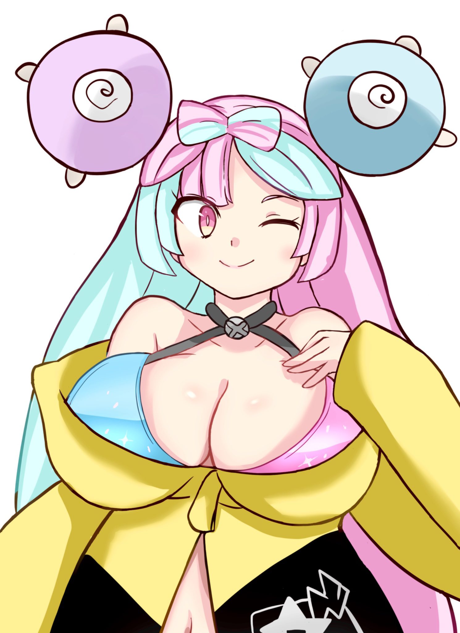 Iono Hot Hentai - collarbone, blush, smile, bikini, cleavage, arm at side file 5e3764bf13ed46a7e4ea416097ab1fe3