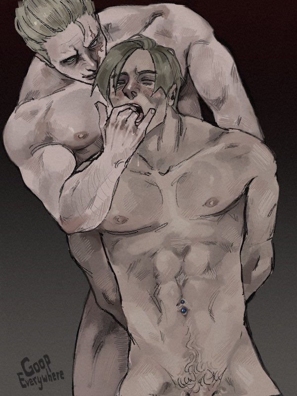Resident Evil Rule - looking at viewer, fingers in mouth, resident evil 4 remake, leon scott kennedy file 5ecb49e5b2a04b51f1ae371c7a8e69d1